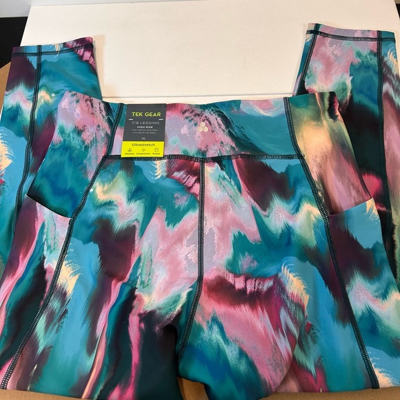 Tek Gear Multicolor Ultra stretch High-Rise 7/8 Leggings Compression Women’s XL - Picture 3 of 10